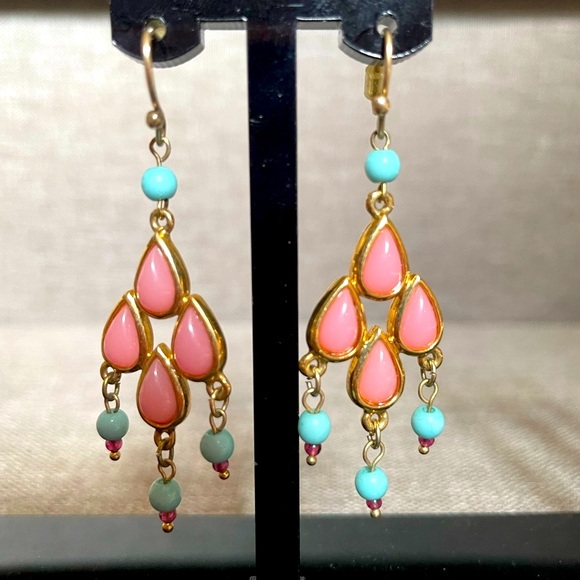 SIX PAIRS Pink and Blue Earrings in ONE Bundle!  Full Set of 6 Pairs / One Lot! - Picture 13 of 16